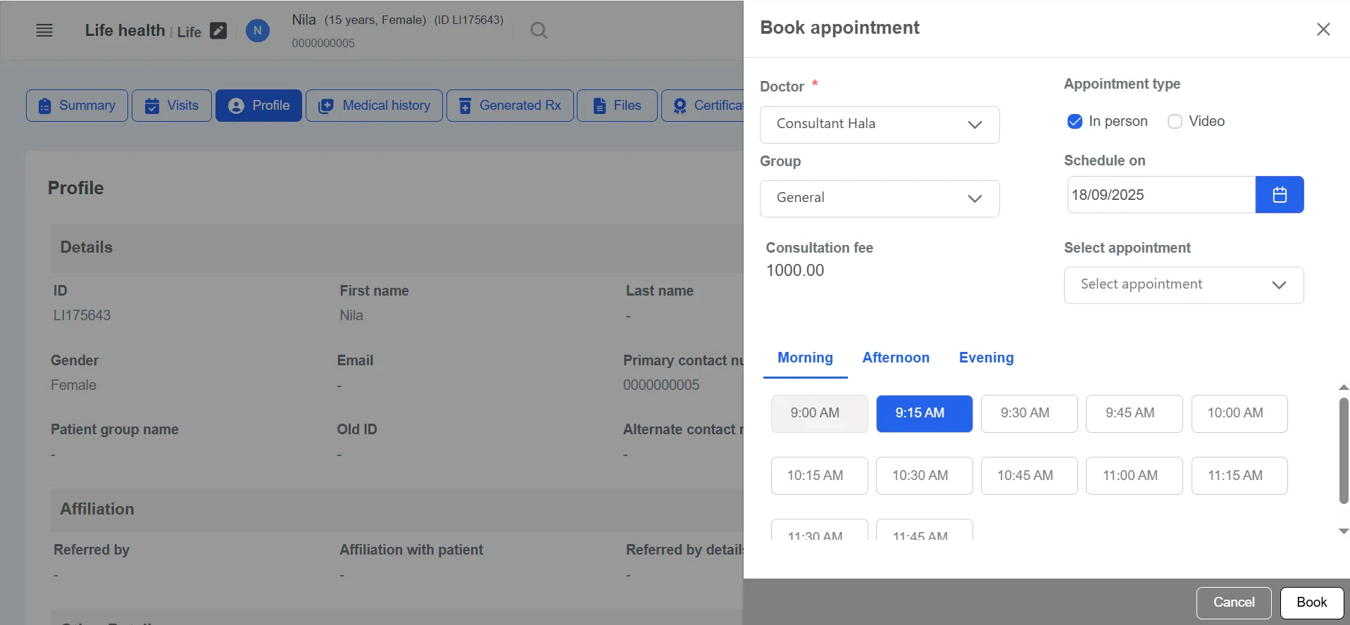 Clinicoz doctor appointment management slot