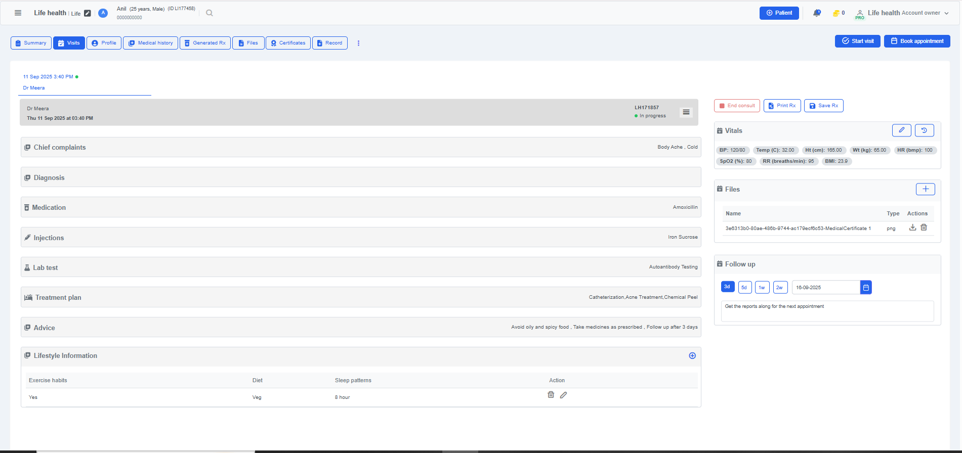 Clinicoz create custom patient form and data collection in prescription