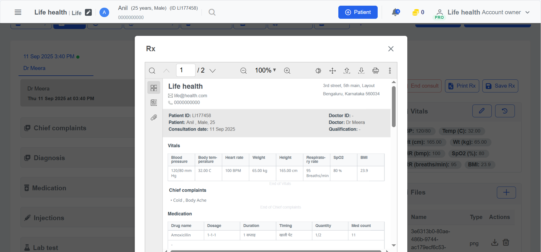 Clinicoz multi-lingual translation rx casesheet